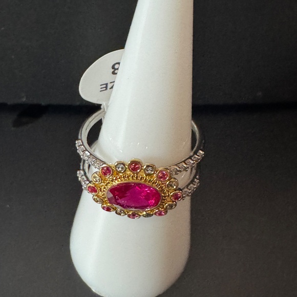 Bomb Party 'The Daphne Ring' RBP4560 - Ruby Cubic Zirconia Size 8 - Picture 3 of 6